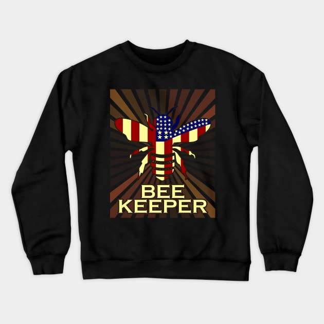 American Beekeeper Funny Beekeeping Gift Crewneck Sweatshirt by Warmfeel